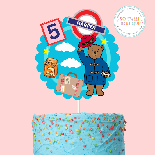 Paddington Bear Personalised Cake Topper - SoSweetBoutiqueLtd