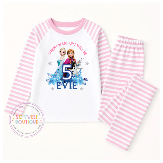 Frozen When I Wake Up Personalised Birthday Pyjamas