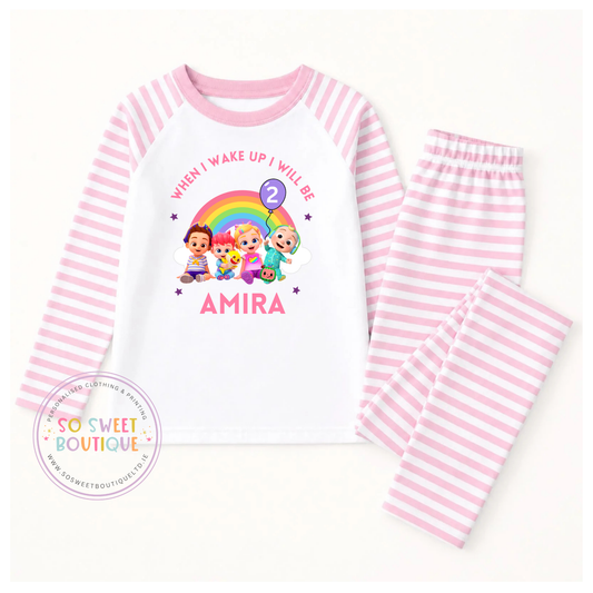 Bebefinn Cocomelon When I Wake Up Personalised Birthday Pyjamas