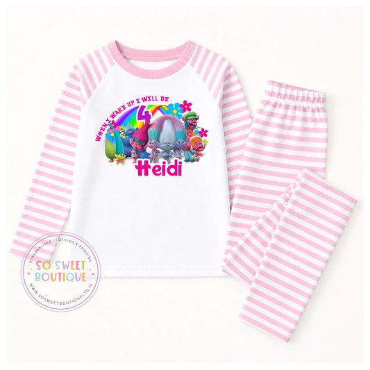 Trolls When I Wake Up Personalised Birthday Pyjamas