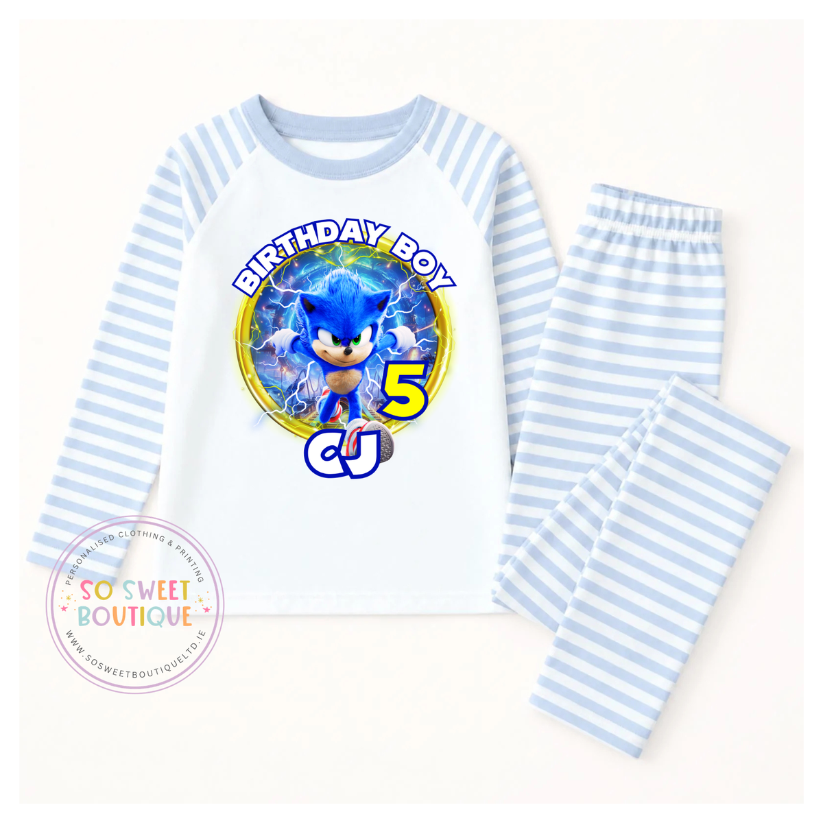 Sonic The Hedgehog When I Wake Up Personalised Birthday Pyjamas