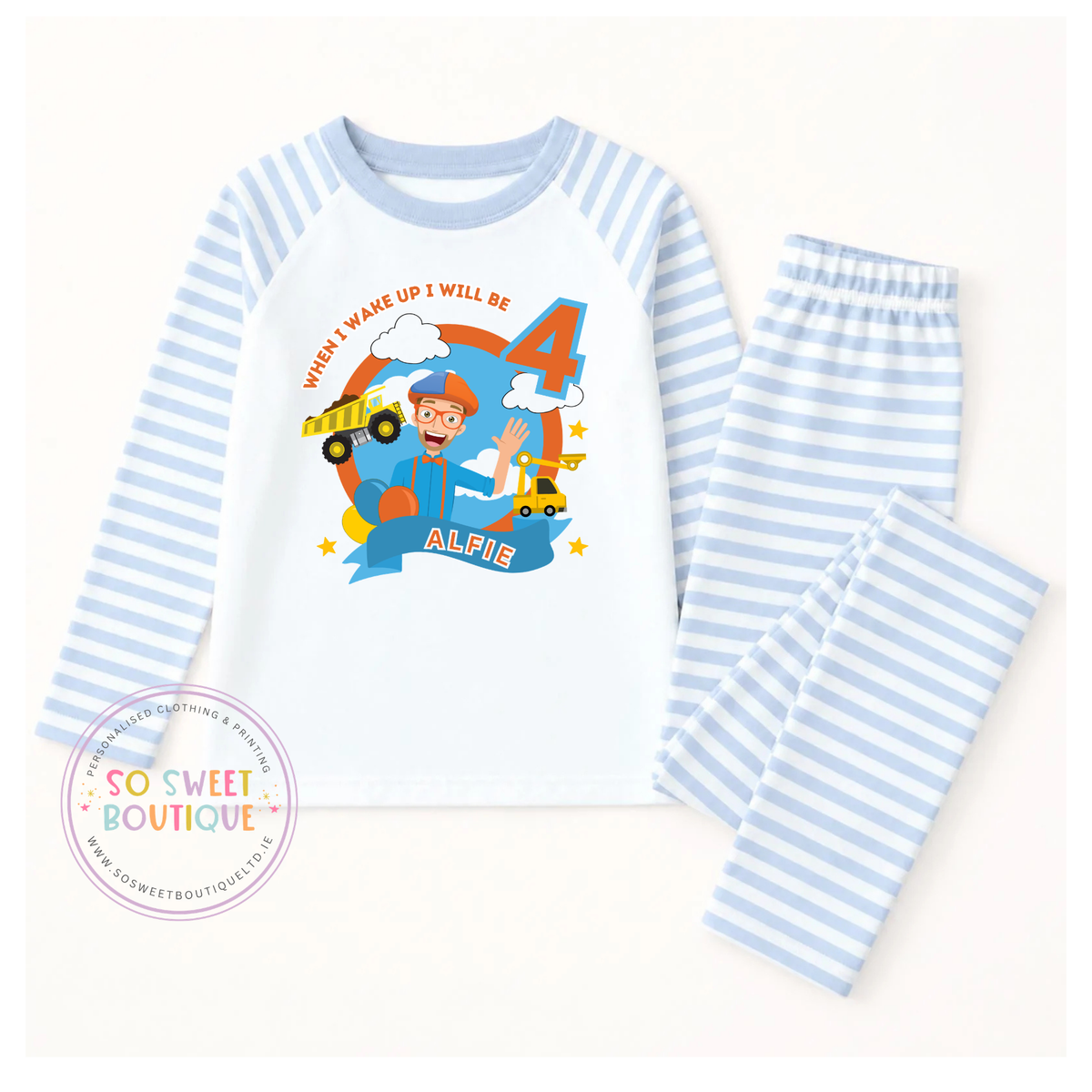 Blippi When I Wake Up Personalised Birthday Pyjamas