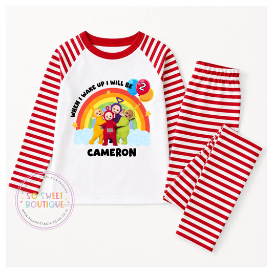 Teletubbies When I Wake Up Personalised Birthday Pyjamas