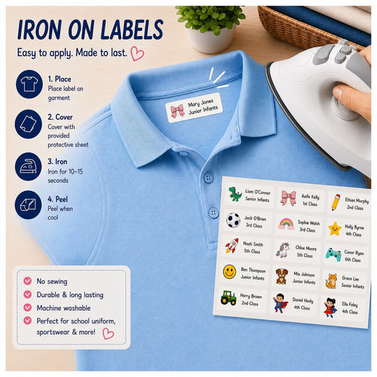 Personalised Iron On Clothing Name Labels