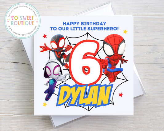 Spidey And His Amazing Friends Birthday Card - SoSweetBoutiqueLtd