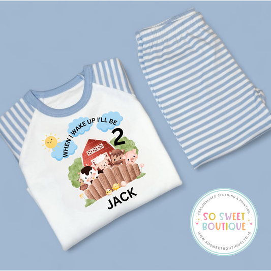 Farm When I Wake Up Personalised Birthday Pyjamas
