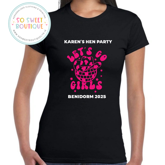 Let's Go Girls Disco Hen Party T-Shirt