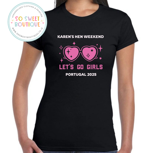 Let's Go Girls Shades Hen Party T-Shirt