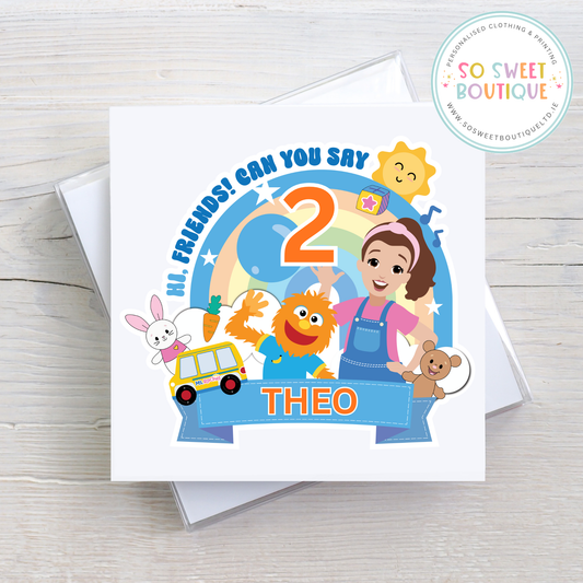 Ms Rachel themed Personalised Birthday Card