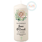 Floral Wreath Custom Photo Personalised Christening Candle