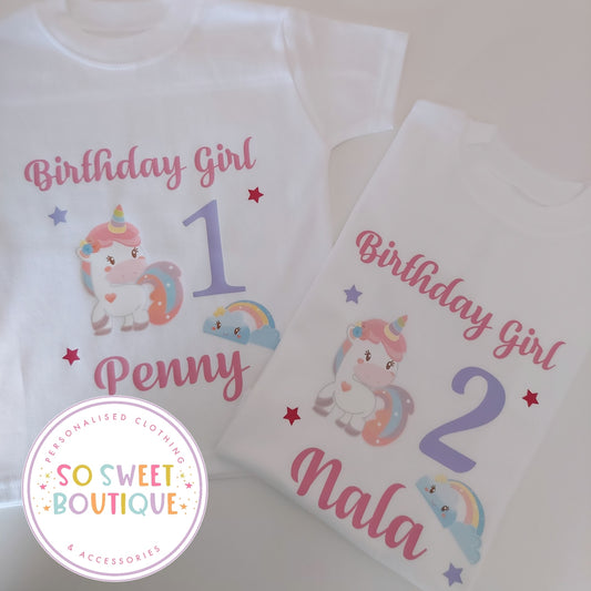 Unicorn themed Birthday T-Shirt