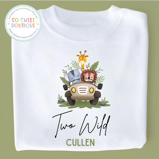 Two Wild Safari themed Birthday White T-Shirt
