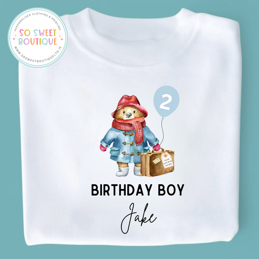 Paddigton Bear themed Birthday White T-Shirt