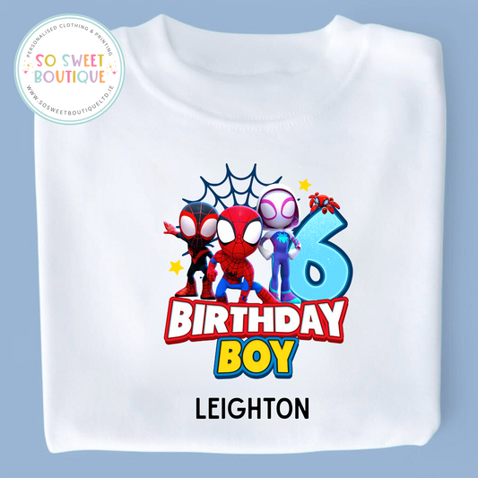 Spidey And His Amazing Friends themed Birthday White T-Shirt
