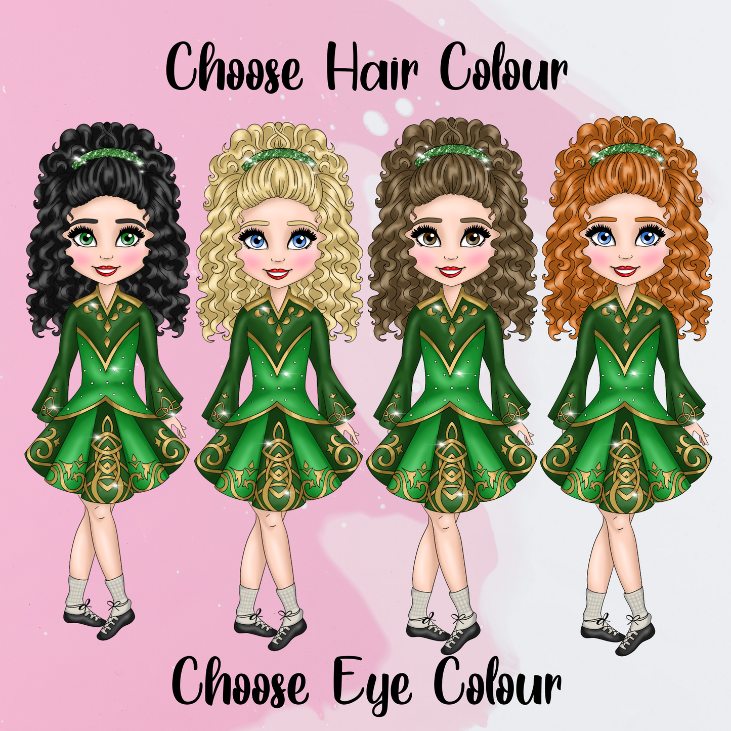 Irish Dancing themed Personalised Black & Pink Shoulder Bag