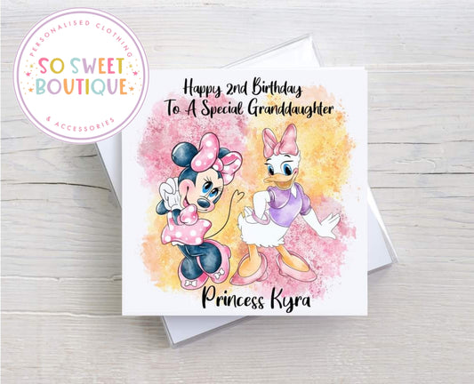 Minnie Mouse And Daisy Duck Birthday Card - SoSweetBoutiqueLtd