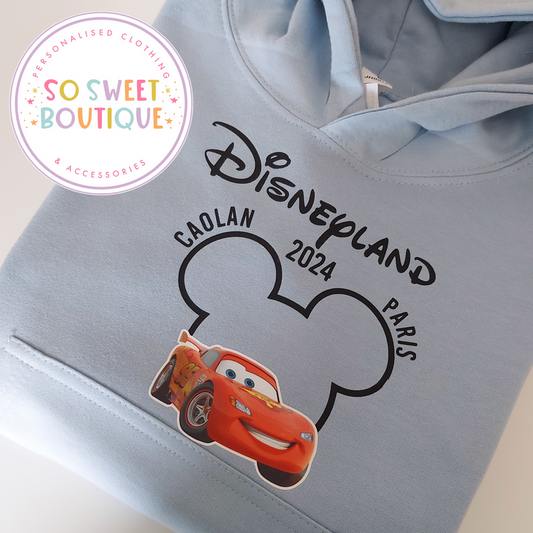 Lightening McQueen Disneyland Kids Unisex Hoodie - Various Colours - SoSweetBoutiqueLtd