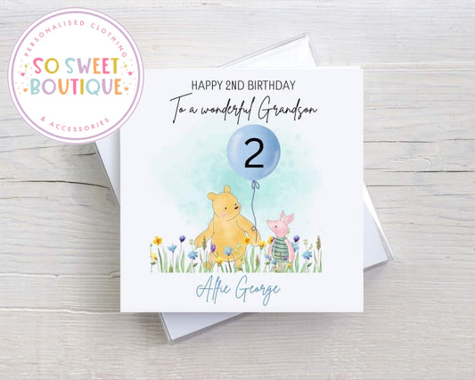 Winnie The Pooh Birthday Card - SoSweetBoutiqueLtd