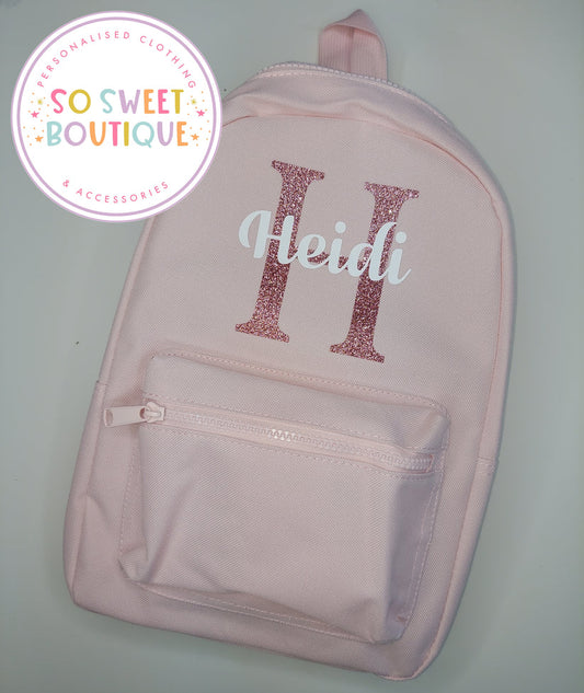 Pastel Pink Baby & Toddler Initial Backpack