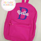 Fuchsia Pink Initial Style Personalised Backpack