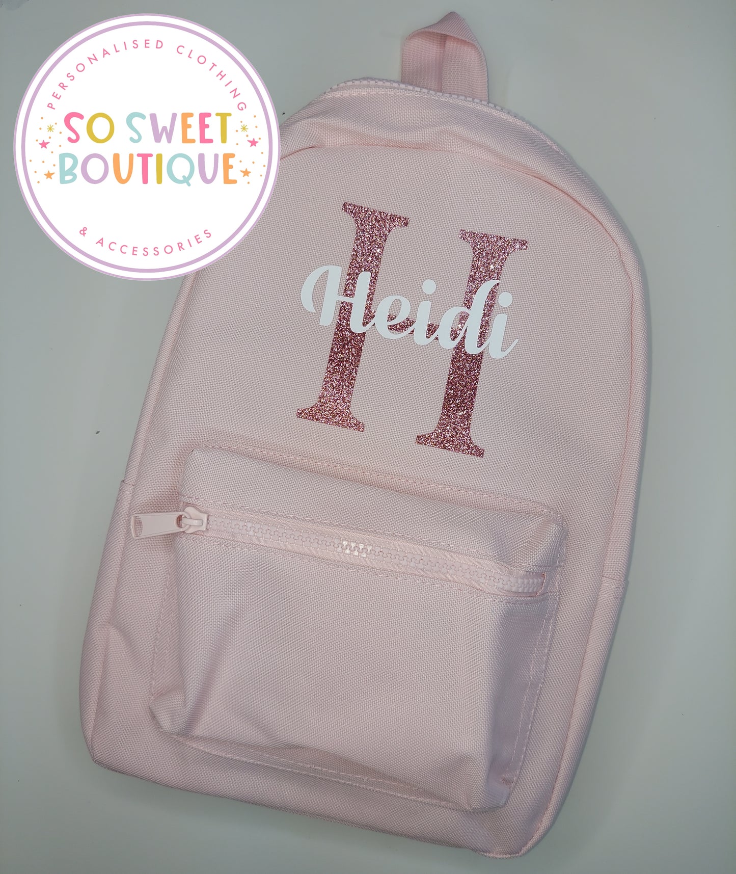 Pastel Pink Initial Style Baby & Toddler Mini Backpack - SoSweetBoutiqueLtd