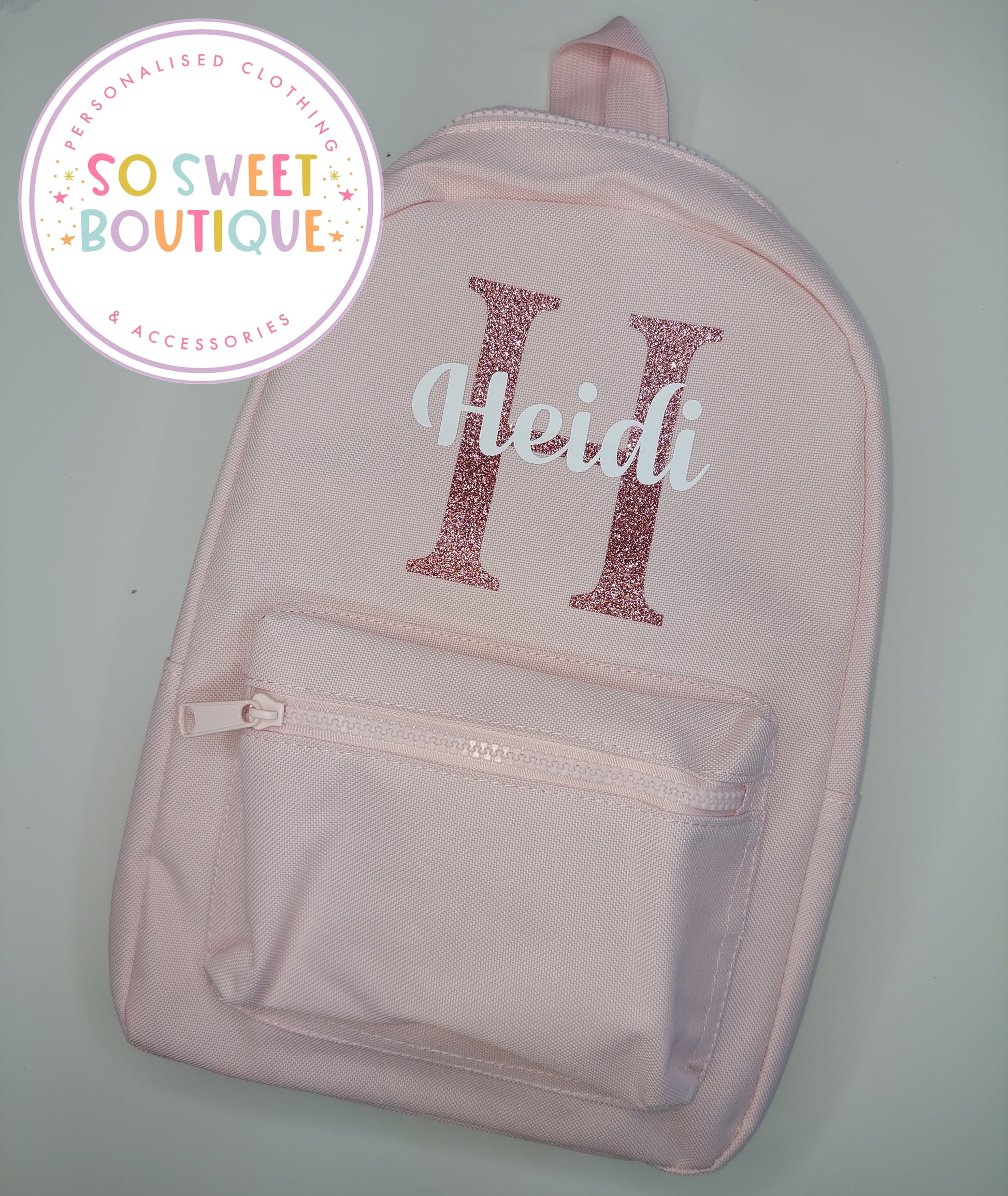 Pastel Pink Initial Style Baby & Toddler Mini Backpack - SoSweetBoutiqueLtd