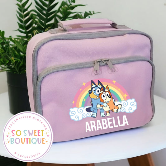 Bluey themed Personalised Pink Insulated Lunch Bag