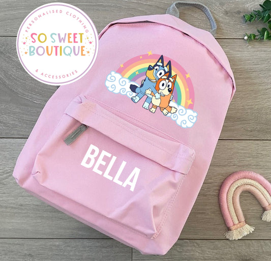 Bluey Personalised Pink 12 Litre School Bag