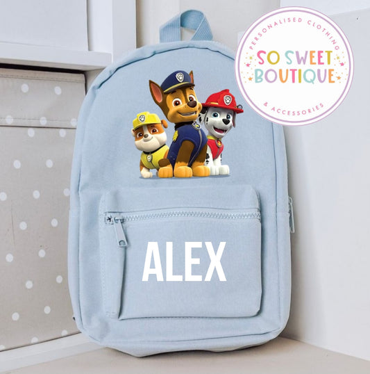 Pastel Blue Paw Patrol themed Baby & Toddler Mini Backpack - SoSweetBoutiqueLtd