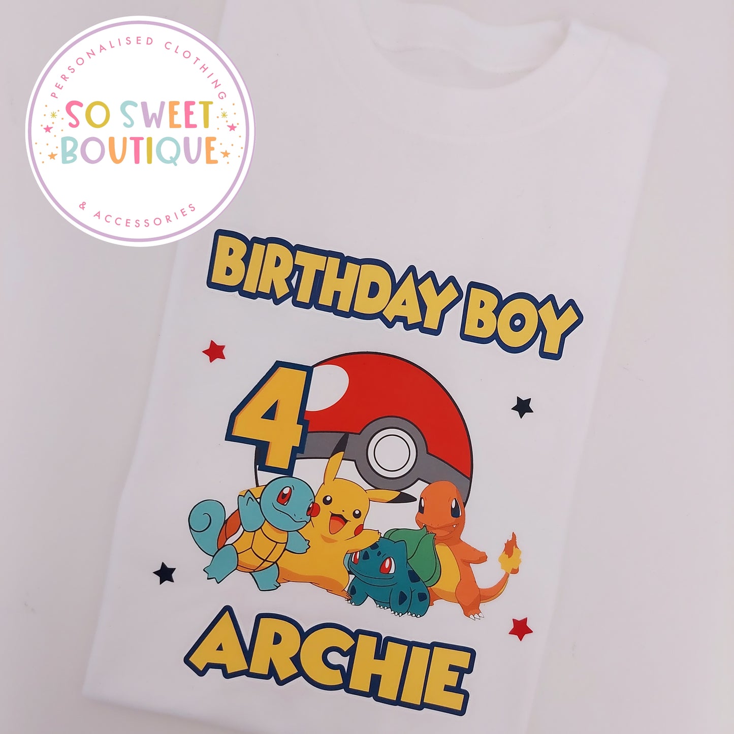 Pokemon themed Birthday White T-Shirt