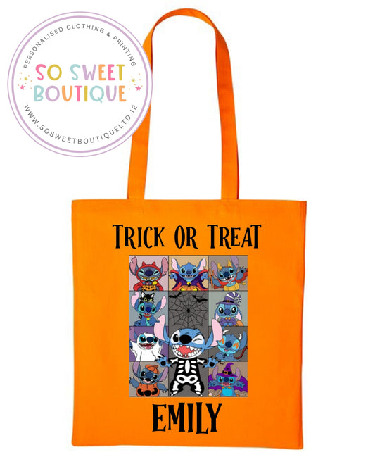 Stitch Halloween themed Trick or Treat Tote Bag