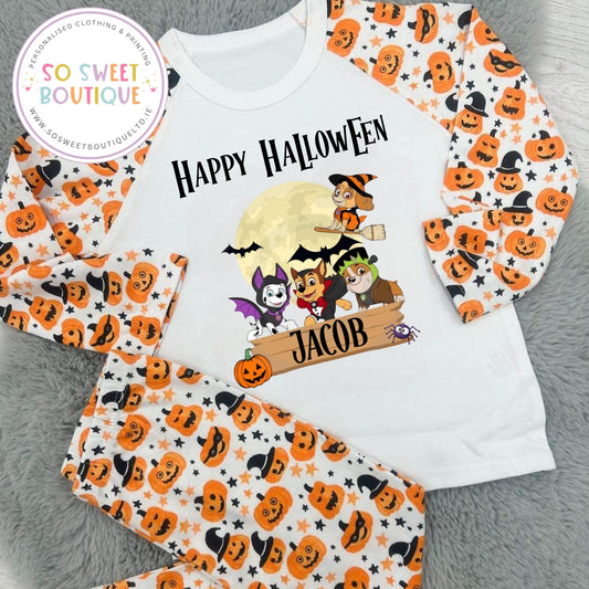 Paw Patrol Halloween themed Personalised Pumpkin Pyjamas
