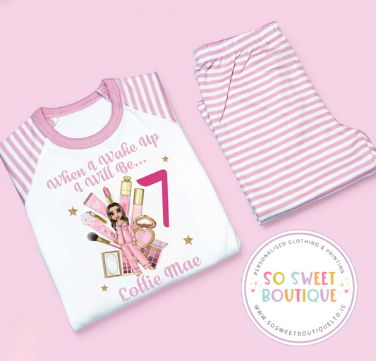 P Louise Beauty When I Wake Up Personalised Birthday Pyjamas