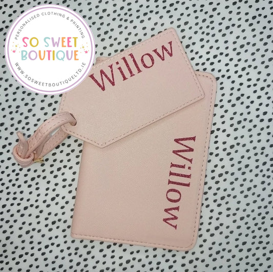 Blush Pink Passport Cover Luggage Tag Set - SoSweetBoutiqueLtd
