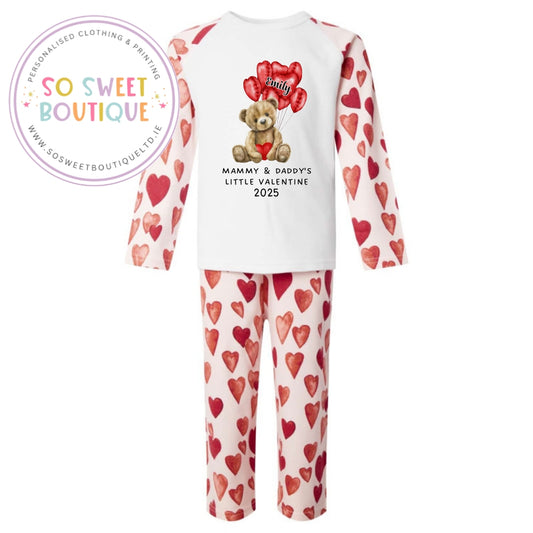 Little Valentine Bear Style Heart Print Pyjamas - SoSweetBoutiqueLtd