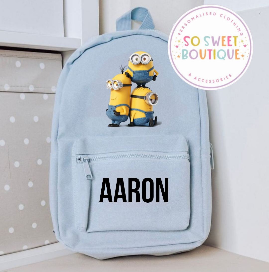 Pastel Blue Minions themed Baby & Toddler Mini Backpack - SoSweetBoutiqueLtd