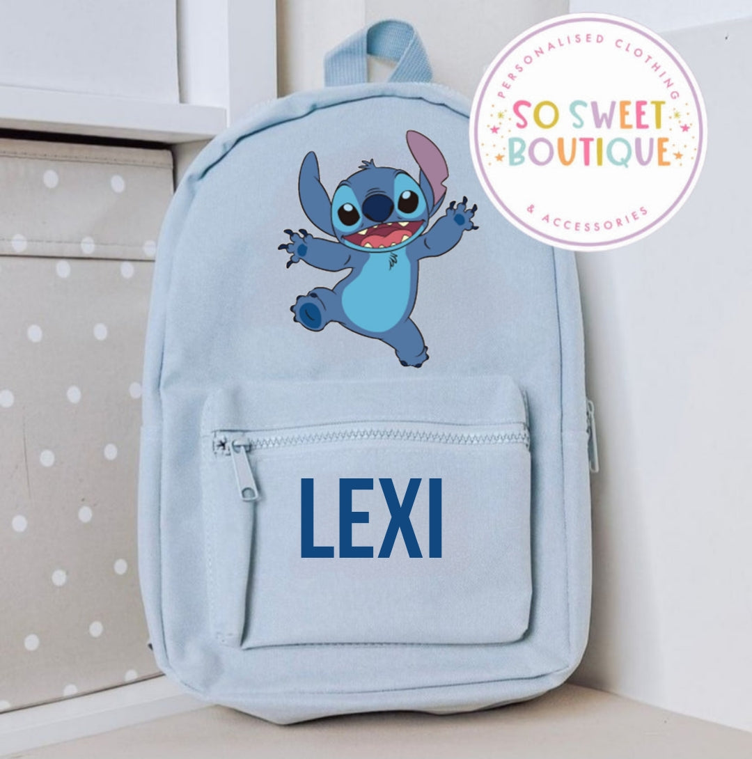Pastel Blue Stitch themed Baby & Toddler Mini Backpack - SoSweetBoutiqueLtd
