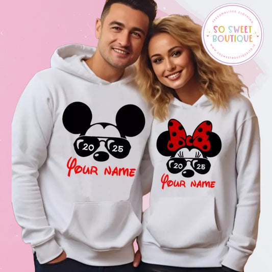 Disneyland Minnie Mouse Shades Ladies Hoodie - Various Colours - SoSweetBoutiqueLtd