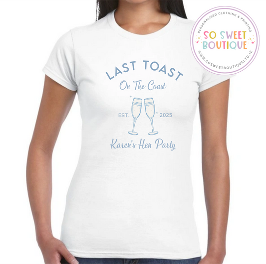 Last Toast On The Coast Hen Party T-Shirt