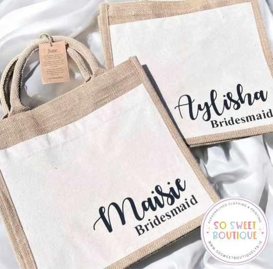 Bridal | Hen Party Cotton Pocket Jute Gift Bag