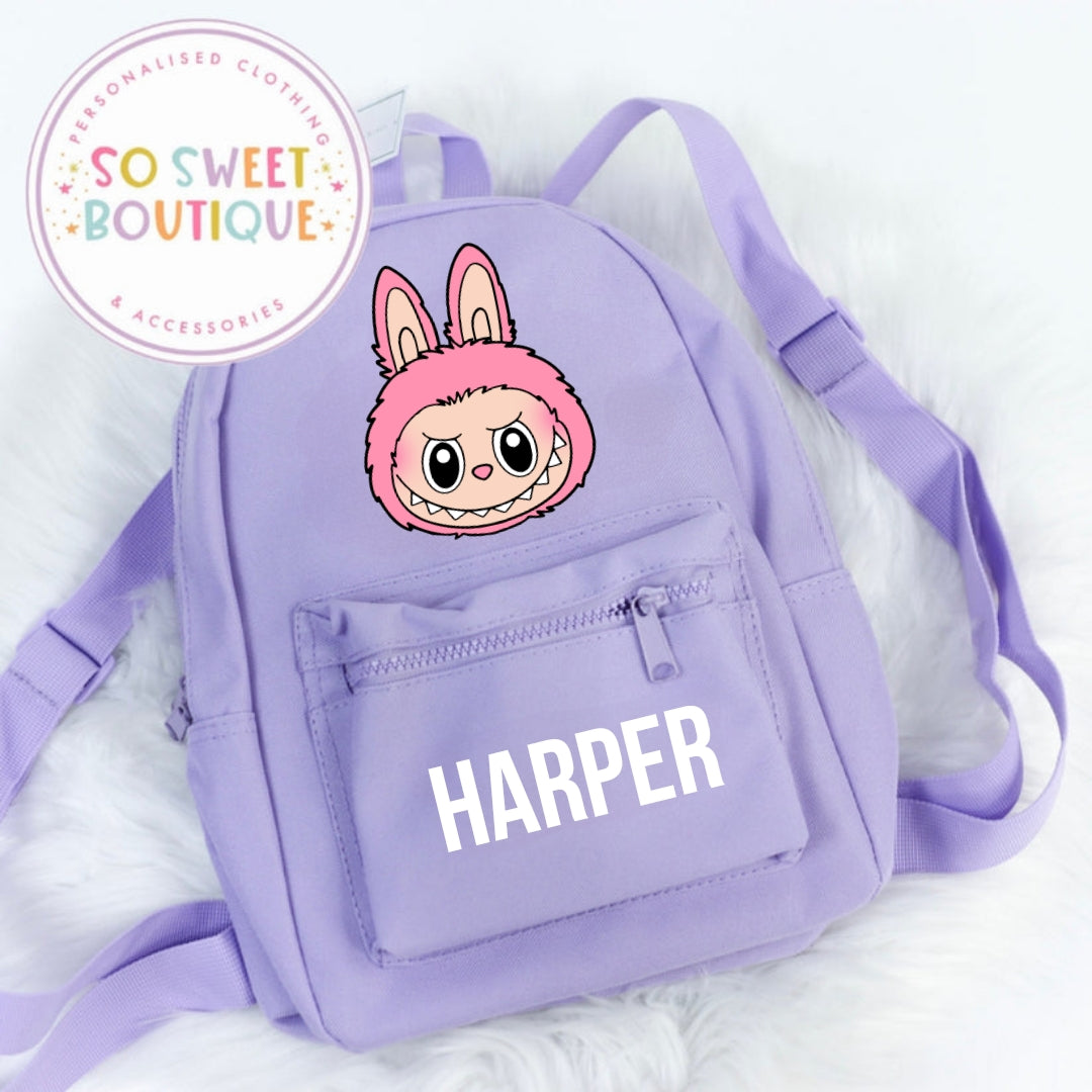 Little Monster Personalised Kids Backpack (12 Colour Options)