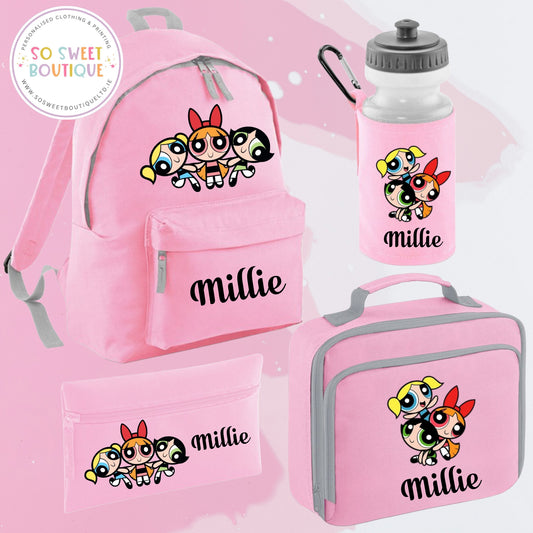 The Powerpuff Girls themed 4 Piece Pink School Bundle