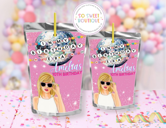 Taylor Swift Birthday Personalised Capri Sun Labels