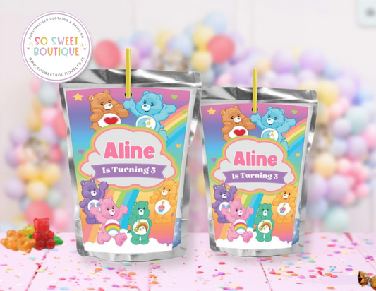 Care Bears Birthday Personalised Capri Sun Labels