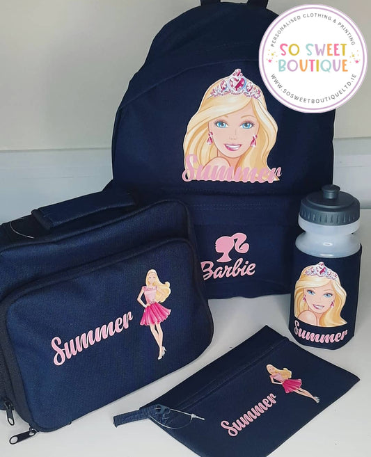 Barbie themed 4 Piece Navy School Bundle