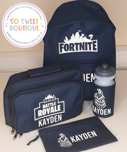 Fortnite themed 4 Piece Navy School Bundle