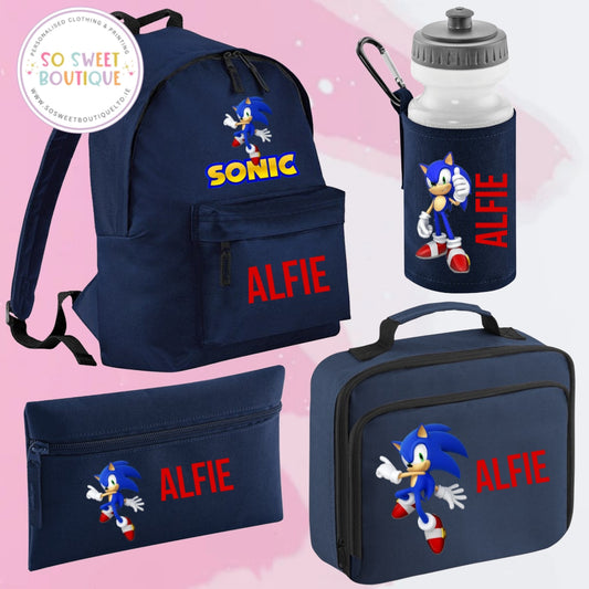 Sonic themed 4 Piece Navy School Bundle
