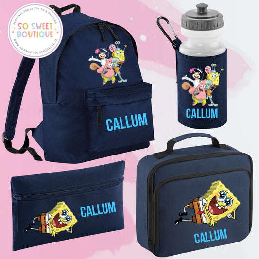 SpongeBob SquarePants themed 4 Piece Navy School Bundle