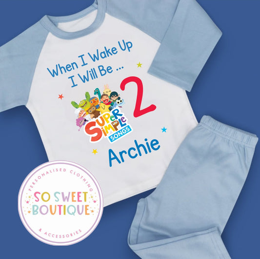 Super Simple Songs When I Wake Up Personalised Birthday Pyjamas
