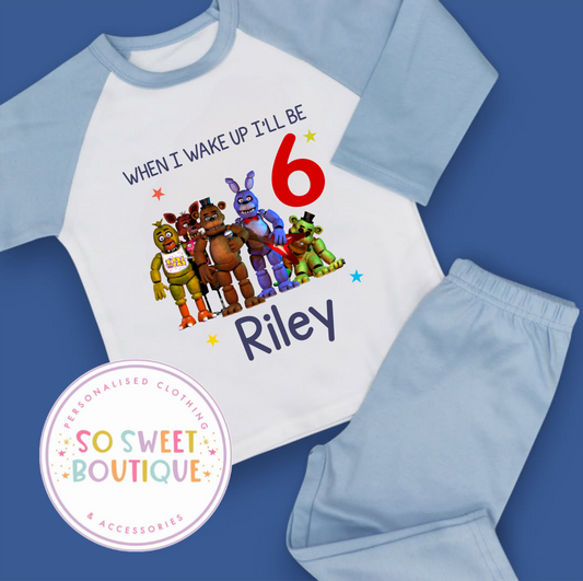 Five Nights At Freddy's When I Wake Up Personalised Birthday Pyjamas